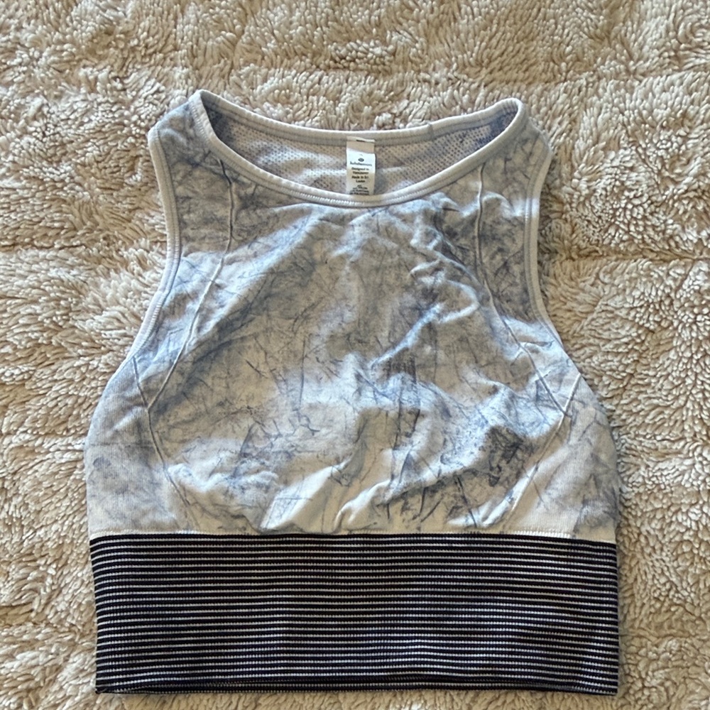 Lululemon Athletica Gray Marble Crop Top